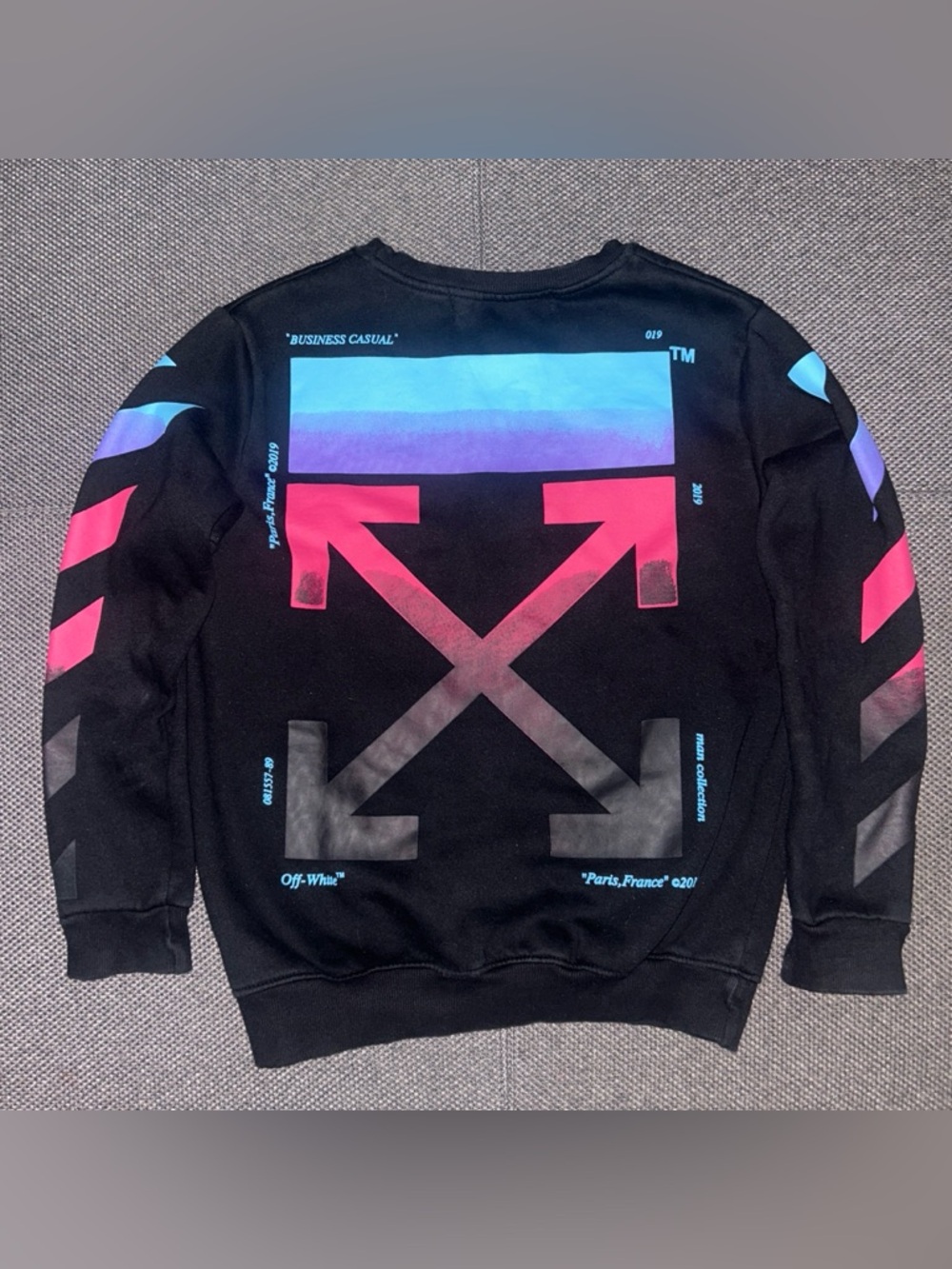 Off-White Black Gradient Arrow Crewneck Sweatshirt